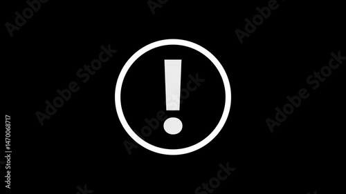 warning sign and danger icon animation.warning sign exclamation mark and danger warning sign on black background. warning attention icon and alert design animation.