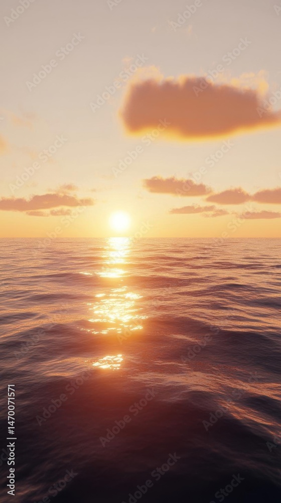 Obraz premium Sunset over the sea. 3d rendering. Computer digital drawing.
