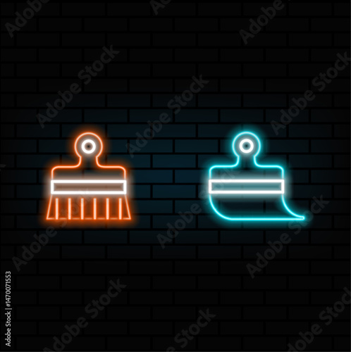 neon style.Paint brush icon. neon. paint brush.