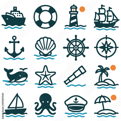 Nautical adventures Icons of the sea
