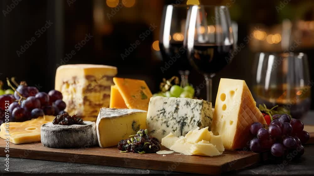 cheese board with assorted varieties