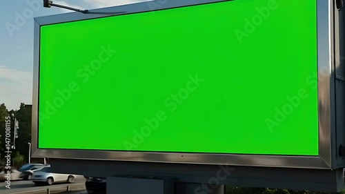 Billboard mockup video, green screen chroma key, zoom in out camera effect, Generative AI