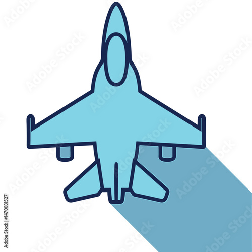 Fighter jet soars a stylized design