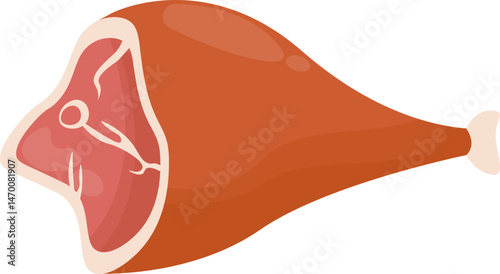 Processed Meat Cuts Graphic Illustration