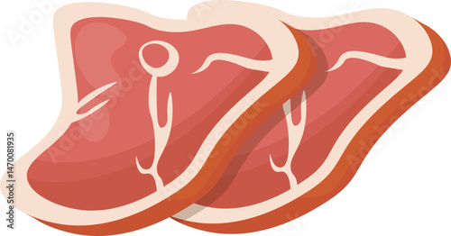Processed Meat Cuts Graphic Illustration