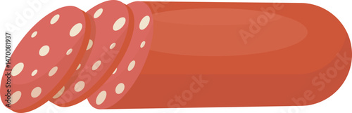 Processed Meat Cuts Graphic Illustration