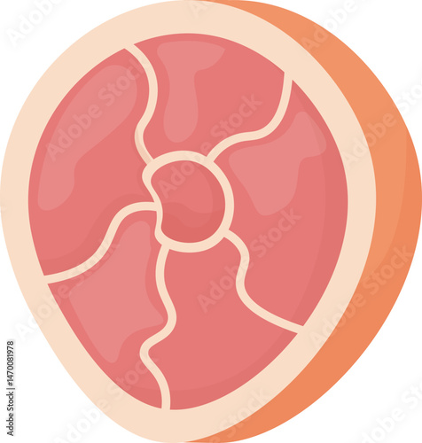 Processed Meat Cuts Graphic Illustration