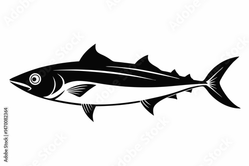 mackerel sihouette black vector
