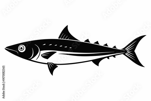 mackerel sihouette black vector