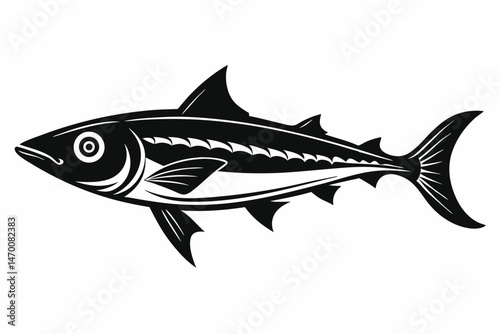 mackerel sihouette black vector