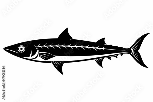 mackerel sihouette black vector