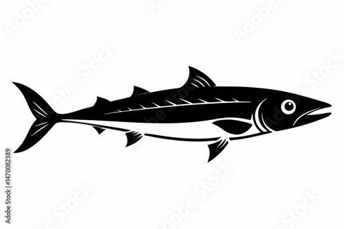 mackerel sihouette black vector