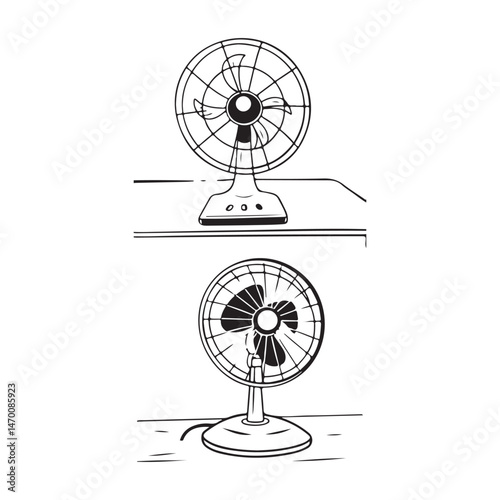 Table fan silhouette vector