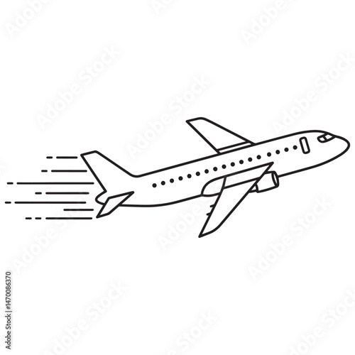Airplane soars high leaving motion trails