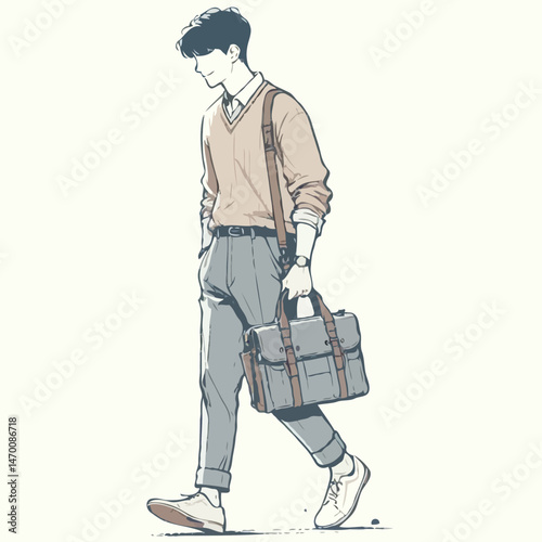 Intern with work bag