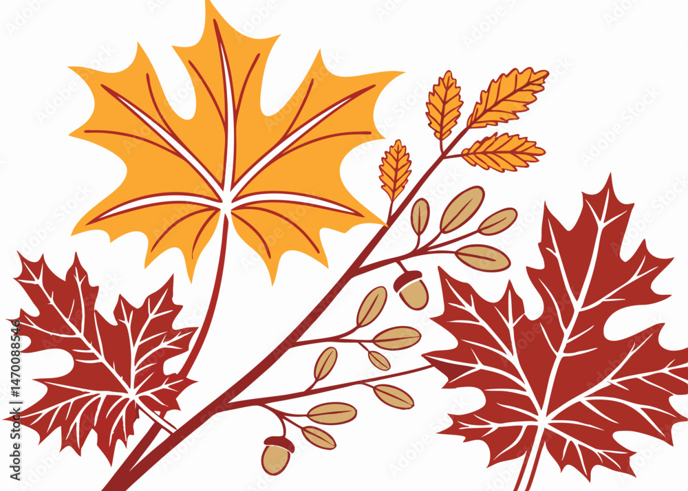 Obraz premium autumn leaves vector