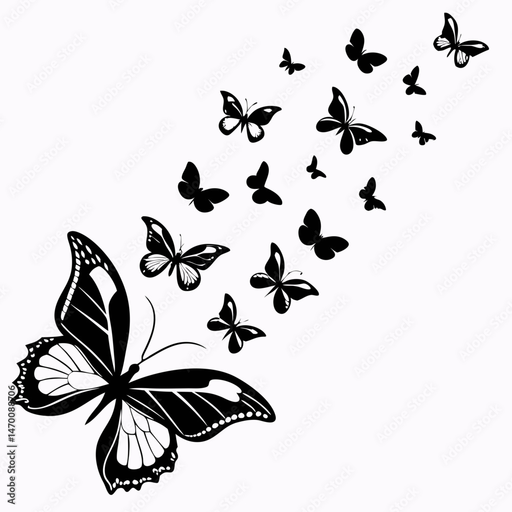 Elegant black butterfly design graceful flight delicate wings nature s beauty intricate details simple background Elegant black butterfly design graceful flight delicate wings nature s beauty intricate details simple background