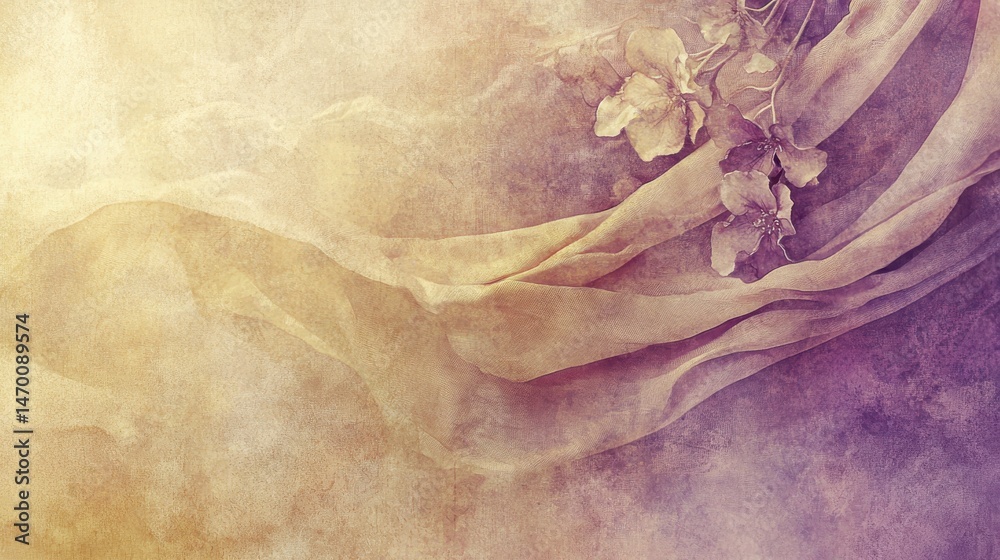 Obraz premium Soft Floral Background with Elegant Drapery and Delicate Colors