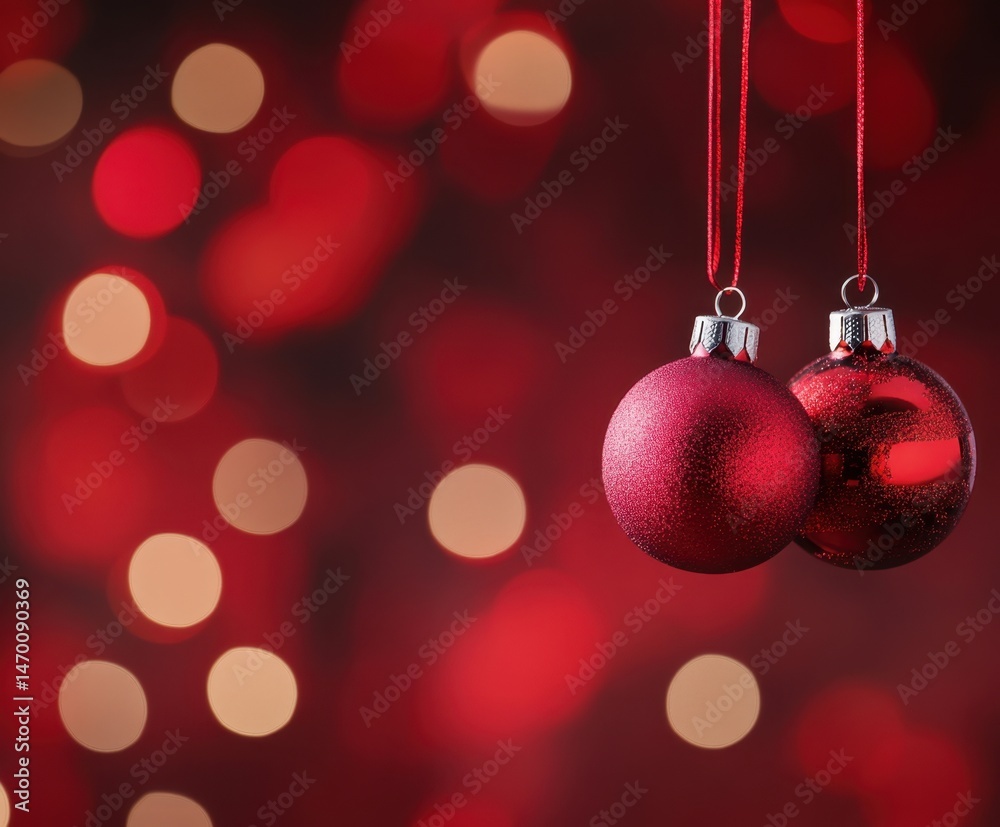 Fototapeta premium Banner with Christmas baubles, Christmas balls, with copy space