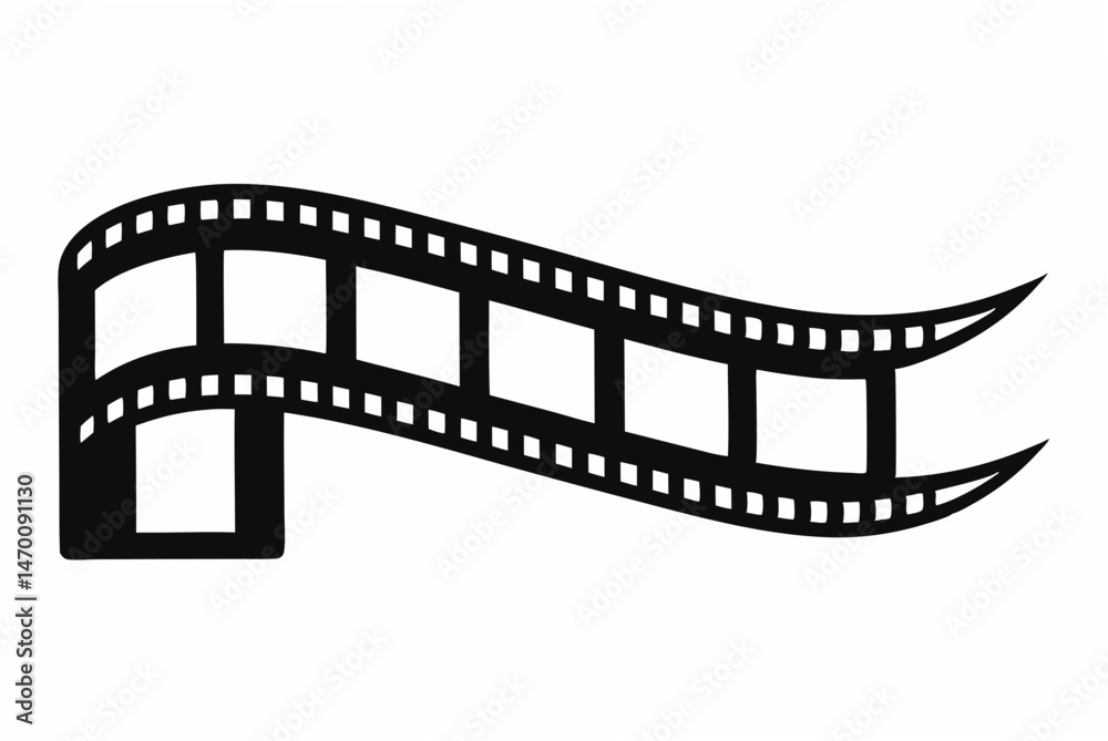 Fototapeta premium film strip silhouette vector illustration