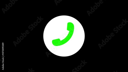 Incoming call icon, call concept on smart mobile phone screen icon
