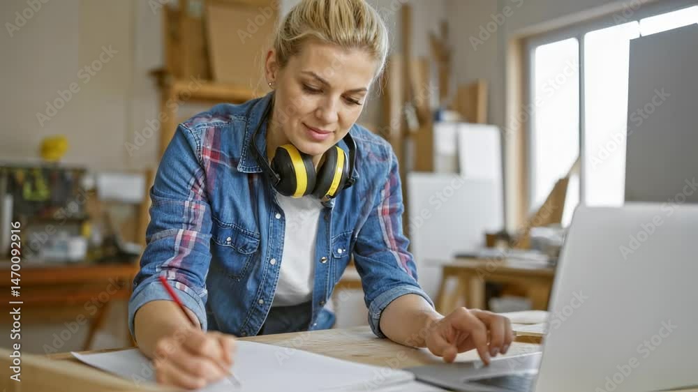 Artisan Carpenter Designing Custom Furniture with Sketchpad and Laptop
Artisan Carpenter Designing Custom Furniture with Sketchpad and Laptop