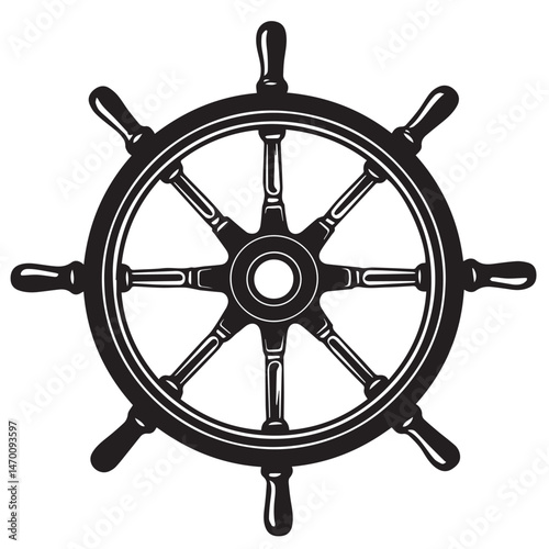 Nautical helm guides unseen ship