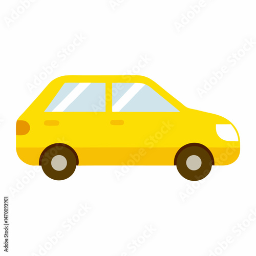 new style private car yellow color vector icon on white background
