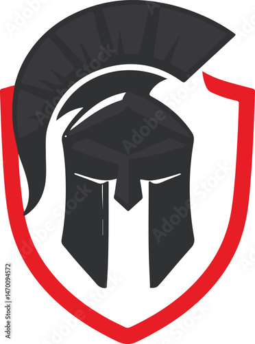 Bold shield and warrior helmet