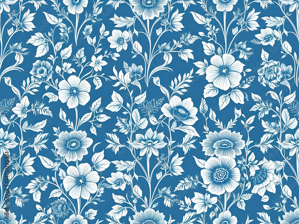 seamless pattern with blue flowers seamless pattern with blue flowers