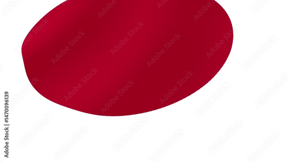 Japan National Flag Waving in Wind, Close View, Isolated Background Japan National Flag Waving in Wind, Close View, Isolated Background
