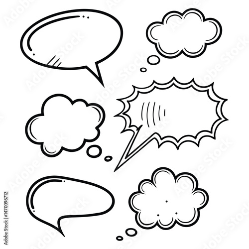 Cloud Icon set silhouette and outline vector illustration.
