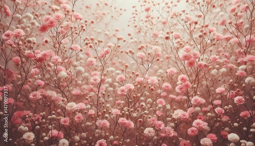 pink rose petals background , Beautiful flower background of pink gypsophila flowers