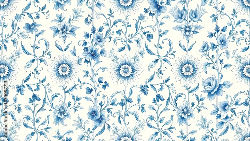 seamless pattern with blue flowers seamless pattern with blue flowers