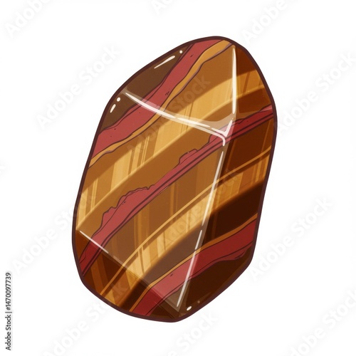 brown gemstone with red stripes clip art preview