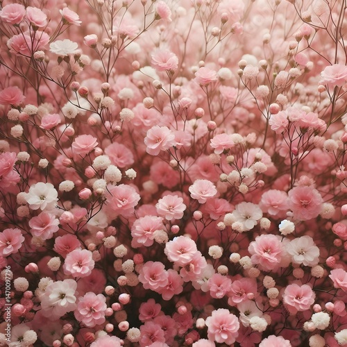 Beautiful flower background of pink gypsophila flowers