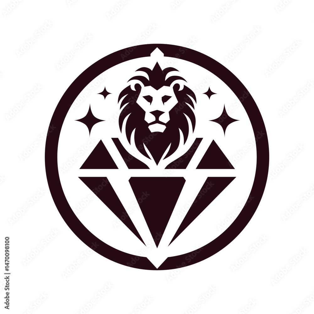 Obraz premium Diamond Theme Lion Logo Design