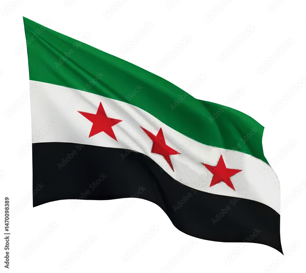 Naklejka premium syria flag with transparant background