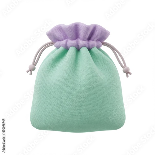 Pastel Green and Lavender Drawstring Bag