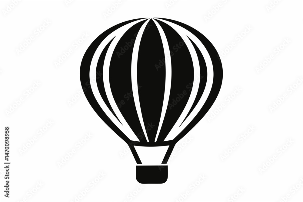 Obraz premium air balloon silhouette vector