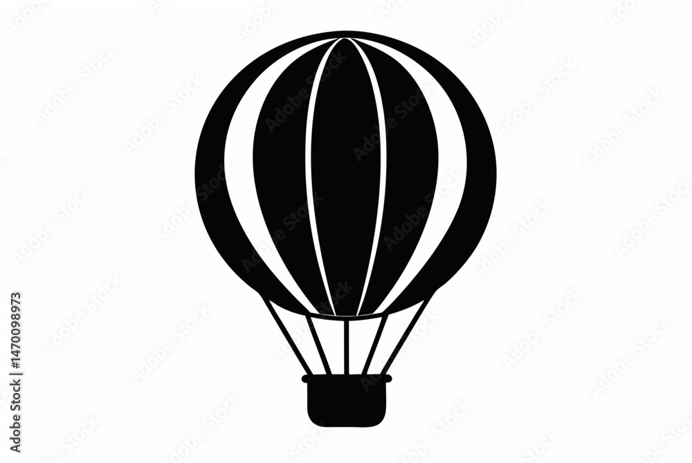 Obraz premium air balloon silhouette vector