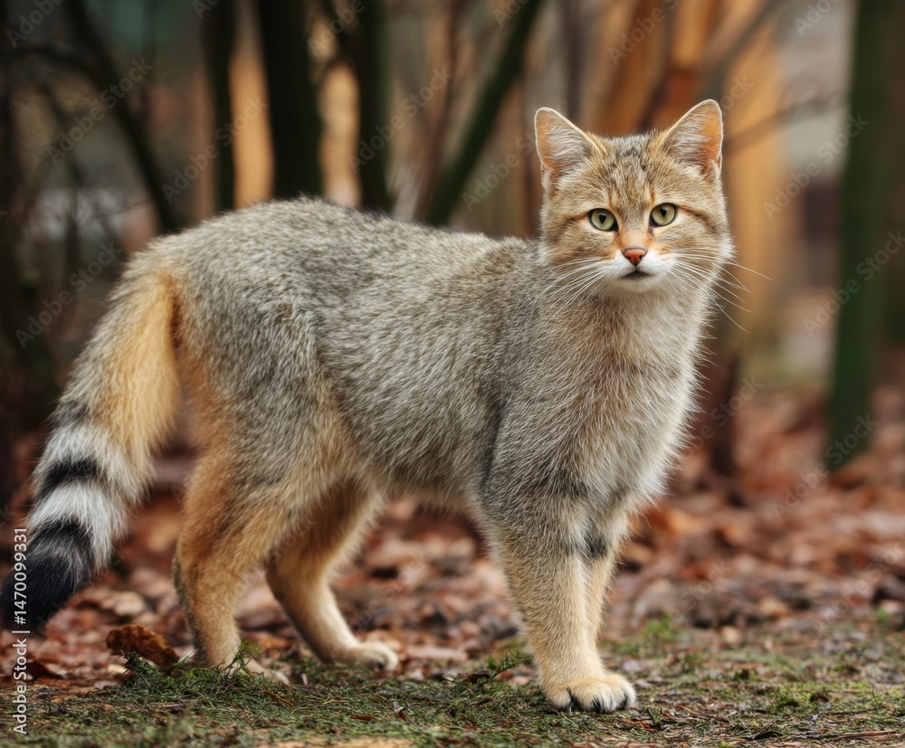 Cute European wildcat in the wild