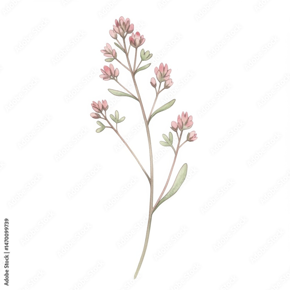 Delicate Pink Watercolor Flower Illustration Delicate Pink Watercolor Flower Illustration