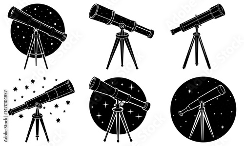Telescope Silhouette vector illustration