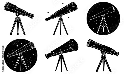 Telescope Silhouette vector illustration