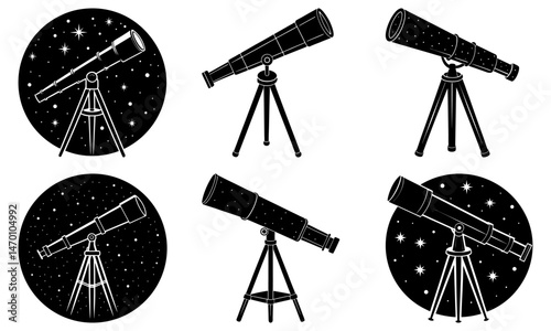 Telescope Silhouette vector illustration