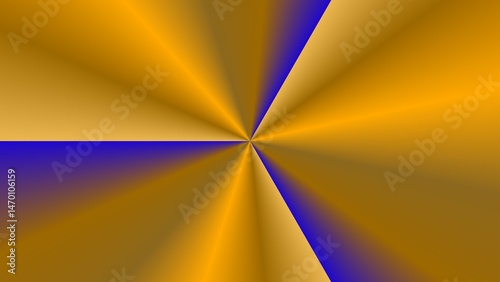 Abstract gold and blue radial gradient pattern