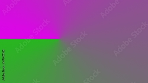 Abstract artwork featuring vibrant fuchsia, lime green, and a gradient of purple-gray
