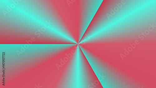 Abstract gradient artwork with radiating teal and coral hues