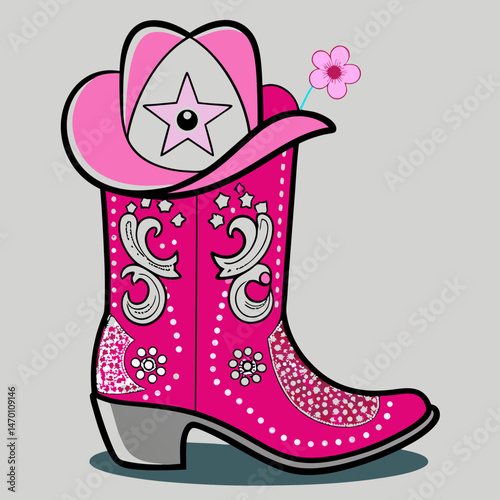 pink rubber boots